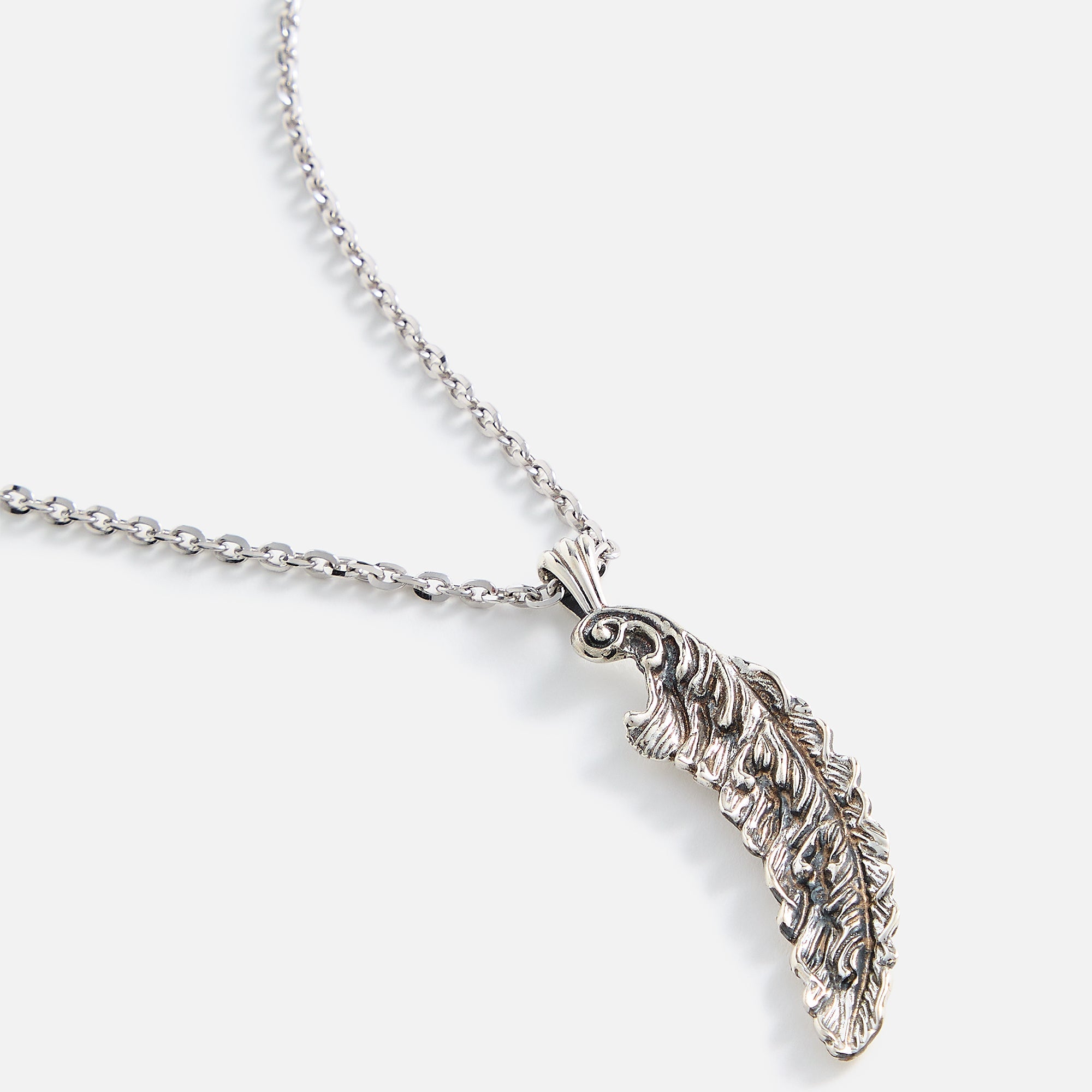 Emanuele Bicocchi Feather Pendant Necklace - Silver | Kith Silver