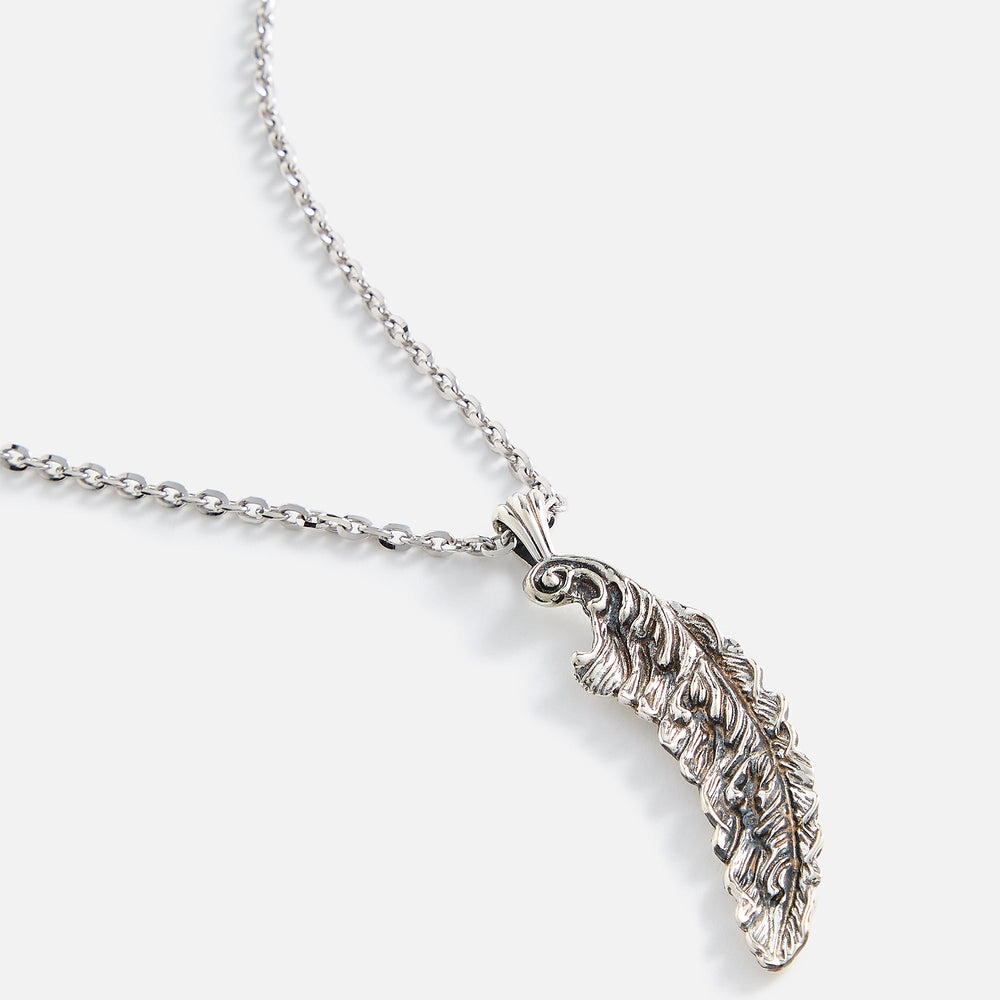Emanuele Bicocchi Feather Pendant Necklace - Silver | Kith Silver