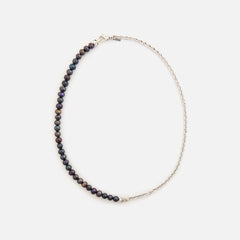 Emanuele Bicocchi Half Chain and Black Pearls Necklace (Small) - Silve | Kith Silver / Black