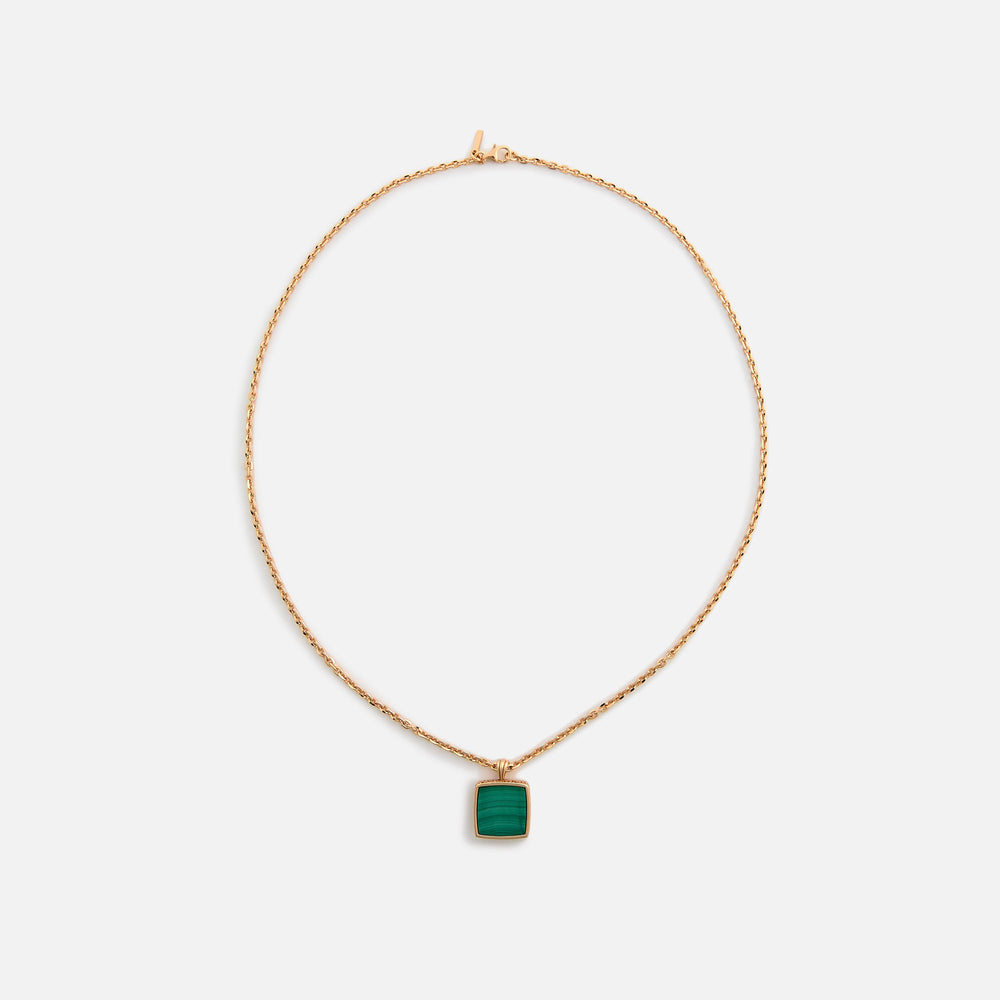 Emanuele Bicocchi Gold Square Malachite Amulet Necklace - Gold | Kith Gold