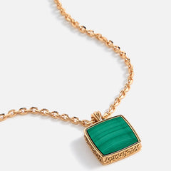 Emanuele Bicocchi Gold Square Malachite Amulet Necklace - Gold | Kith Gold