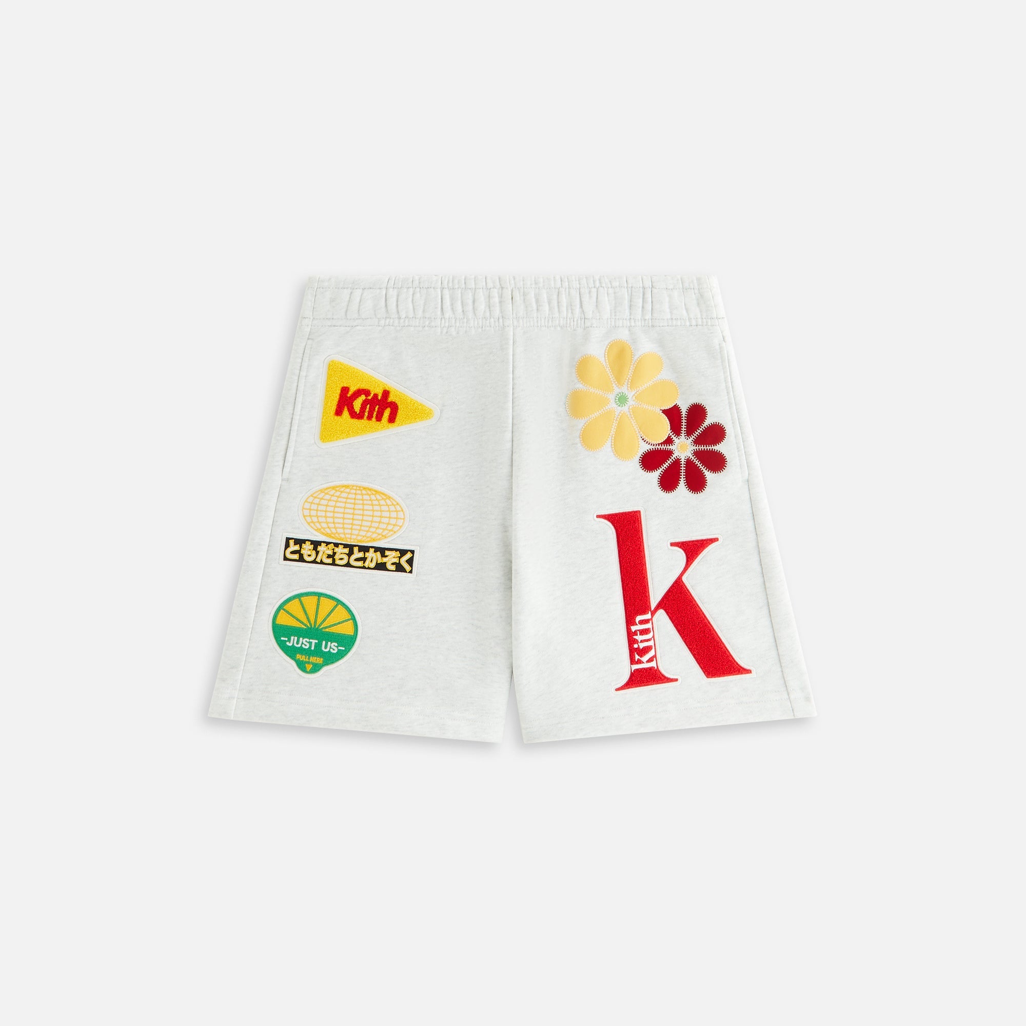 Kith Women Rayne Patched Sweatshort - Light Heather Grey | Kith Light Heather Grey