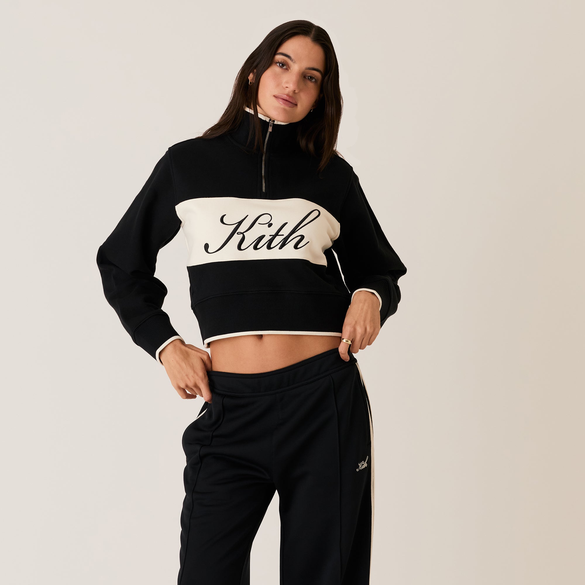Kith Women Hunter II Script Quarter Zip - Black | Kith Black