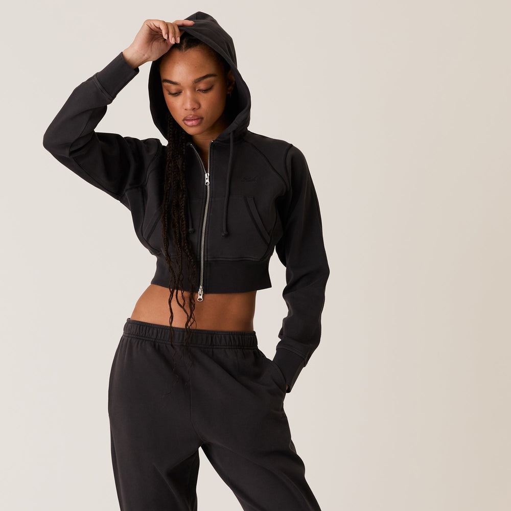 Kith Women Davin Cropped Hoodie - Black | Kith Black
