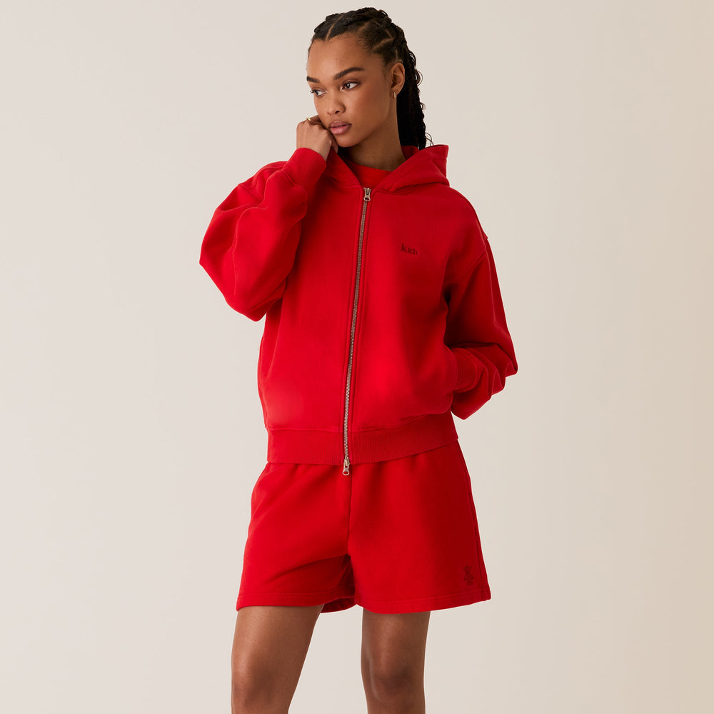 Kith Women Tanner Sueded Hoodie - Cinnabar | Kith Cinnabar