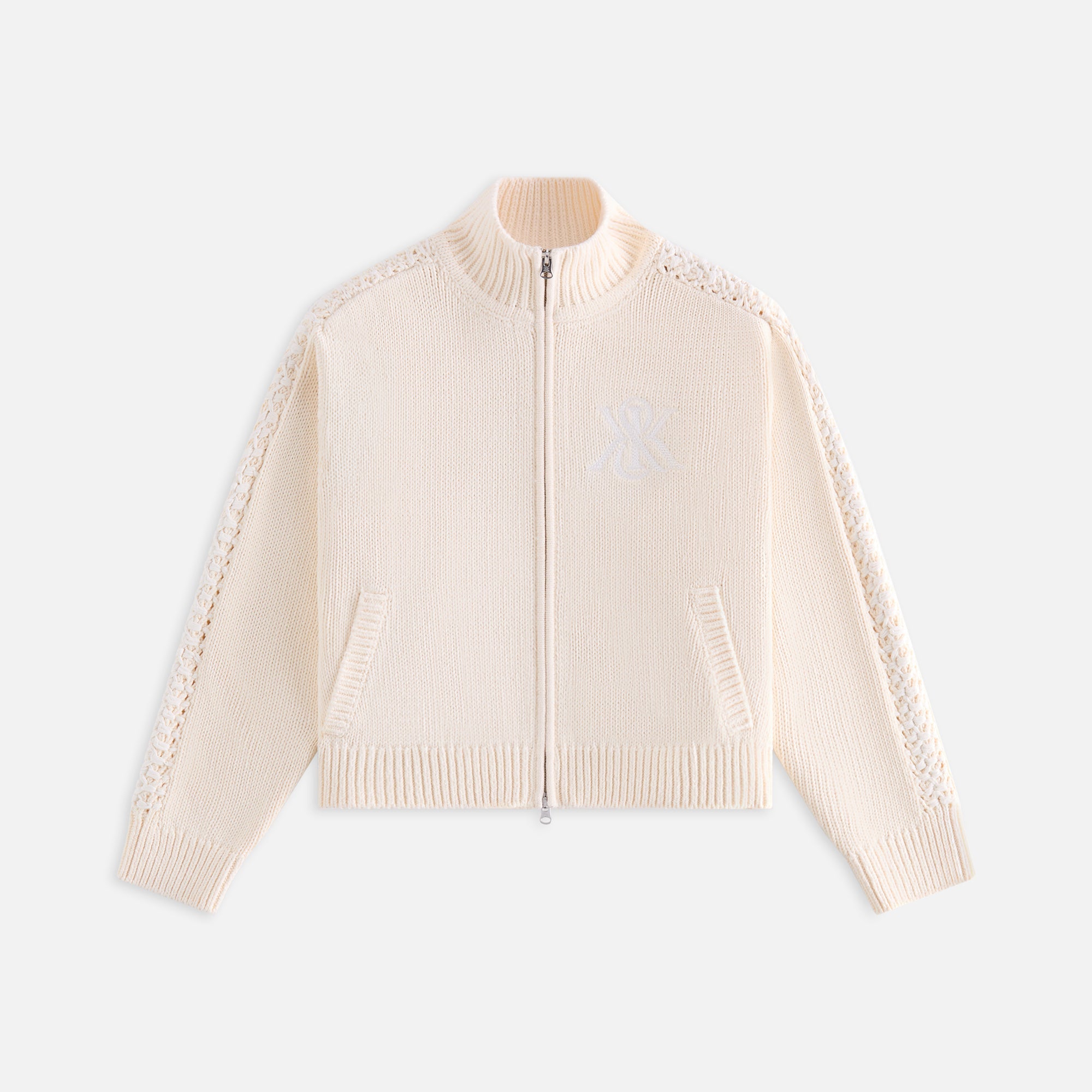 Kith Women Wyler Crest Full Zip Sweater - Sandrift | Kith Sandrift