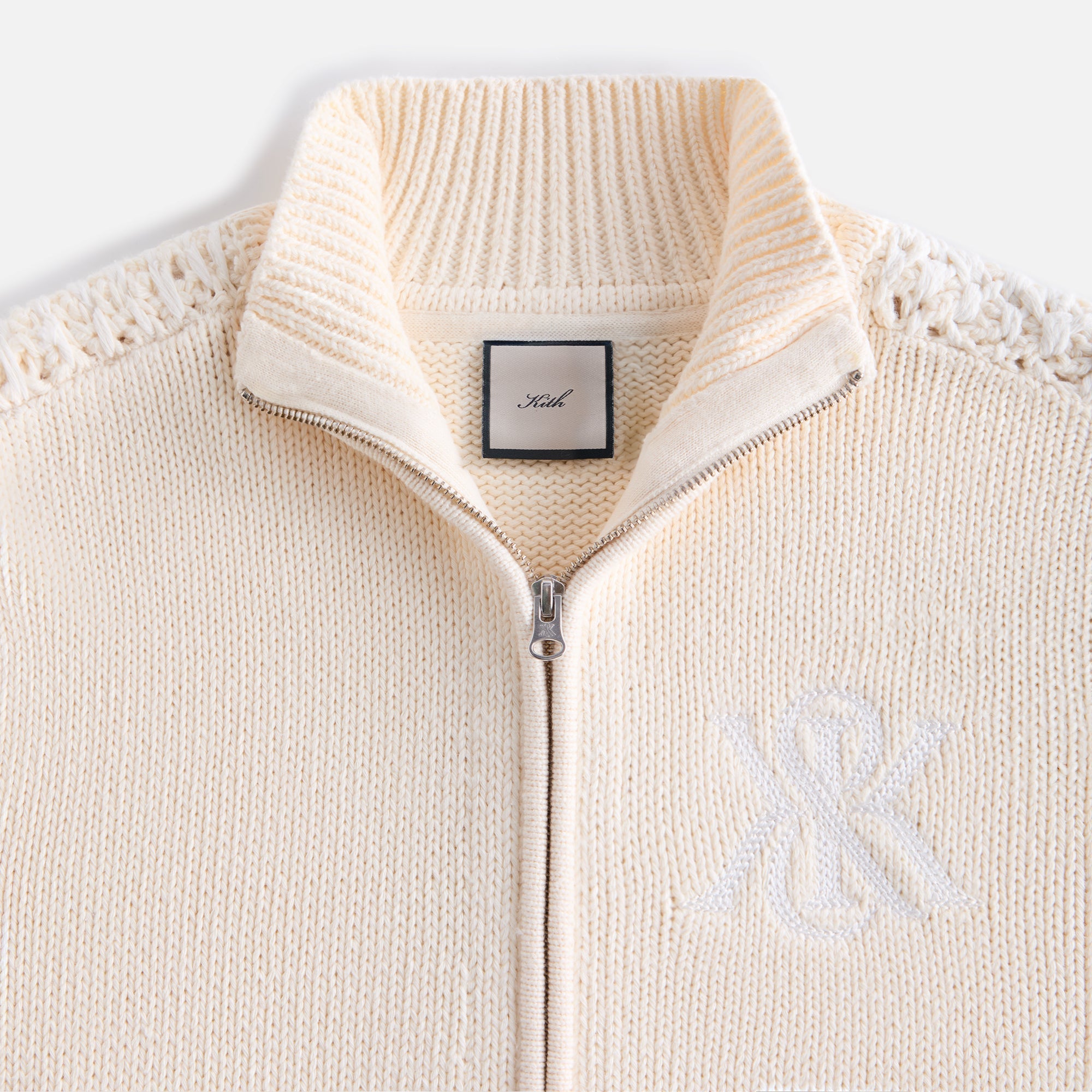 Kith Women Wyler Crest Full Zip Sweater - Sandrift | Kith Sandrift