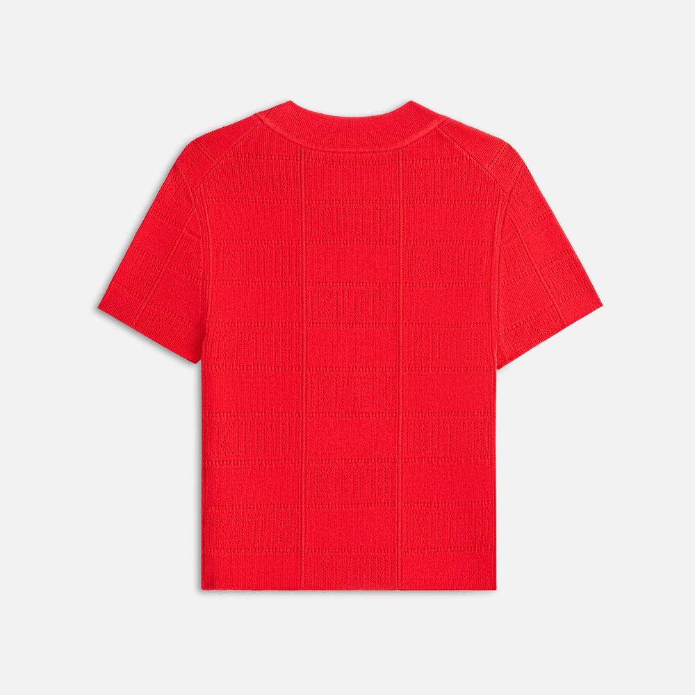 Kith Women Arys Monogram Pointelle Tee - Cinnabar | Kith Cinnabar