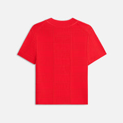 Kith Women Arys Monogram Pointelle Tee - Cinnabar | Kith Cinnabar