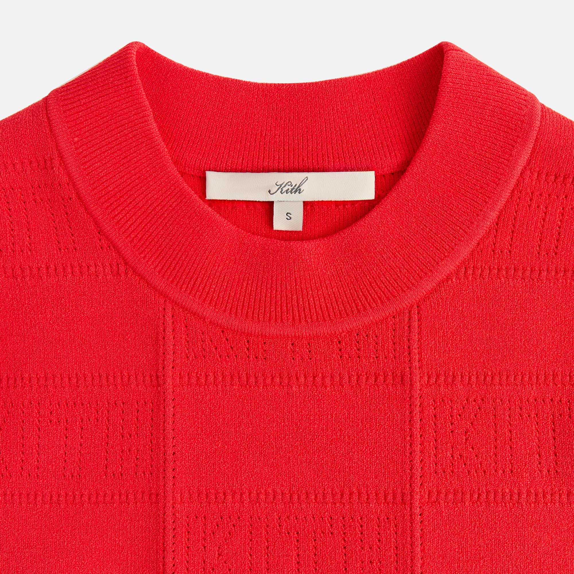 Kith Women Arys Monogram Pointelle Tee - Cinnabar | Kith Cinnabar