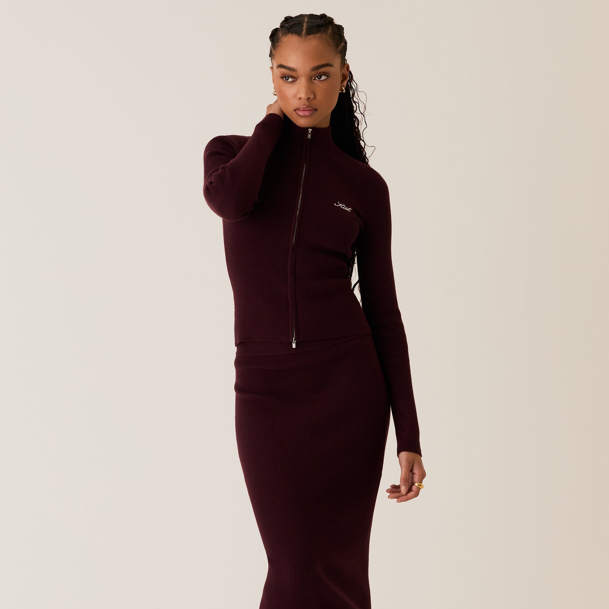 Kith Women Ina Rib Track Zip - Magma | Kith Magma