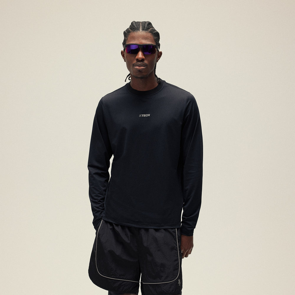 Kith Honeycomb Tech Heathrow Long Sleeve Tee - Black | Kith Black