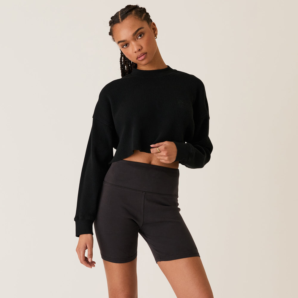 Kith Women Bryden Waffle Long Sleeve - Black | Kith Black