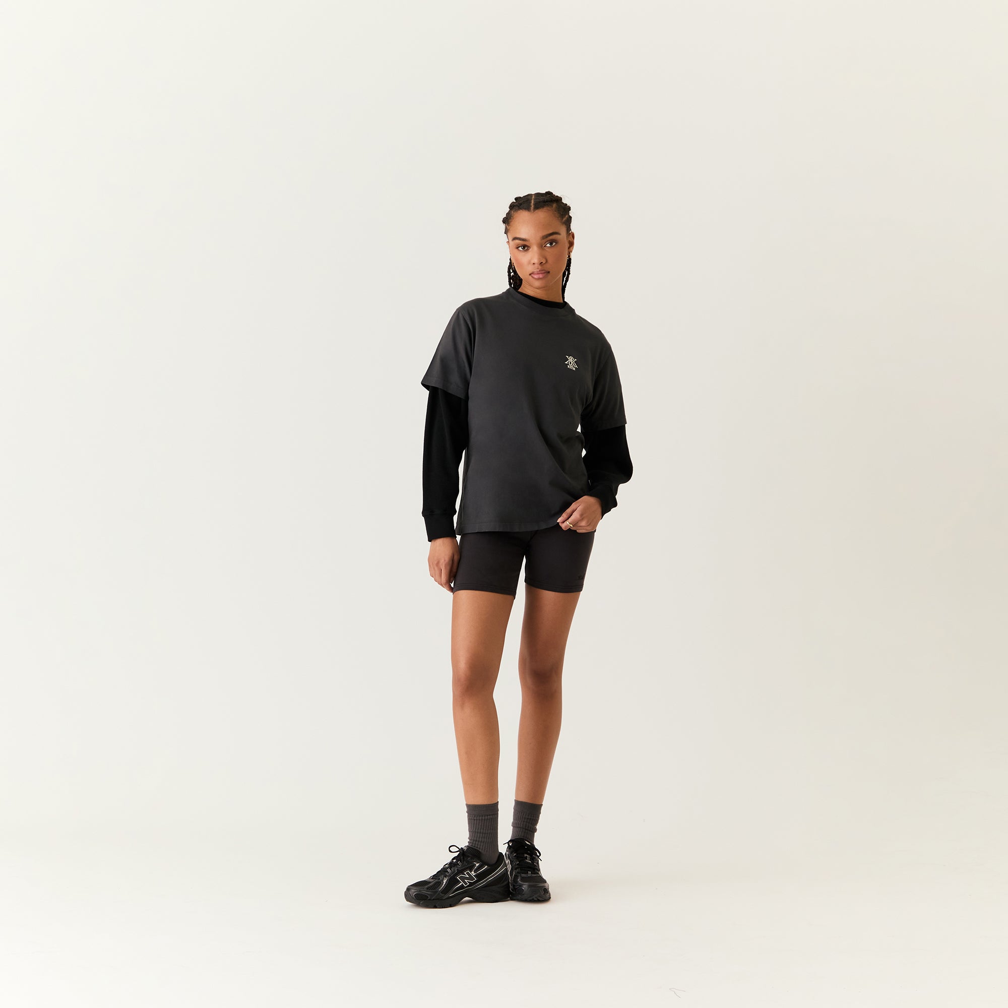 Kith Women Bryden Waffle Long Sleeve - Black | Kith Black