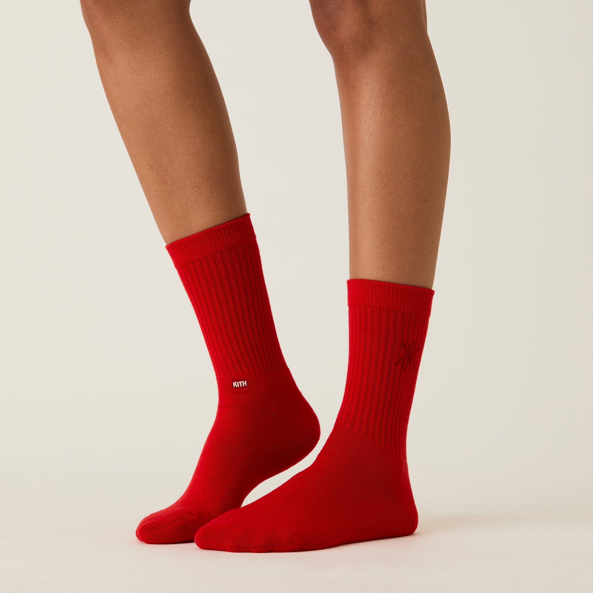 Kith Women Crest Crew Sock - Cinnabar | Kith Cinnabar