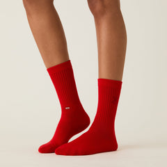 Kith Women Crest Crew Sock - Cinnabar | Kith Cinnabar