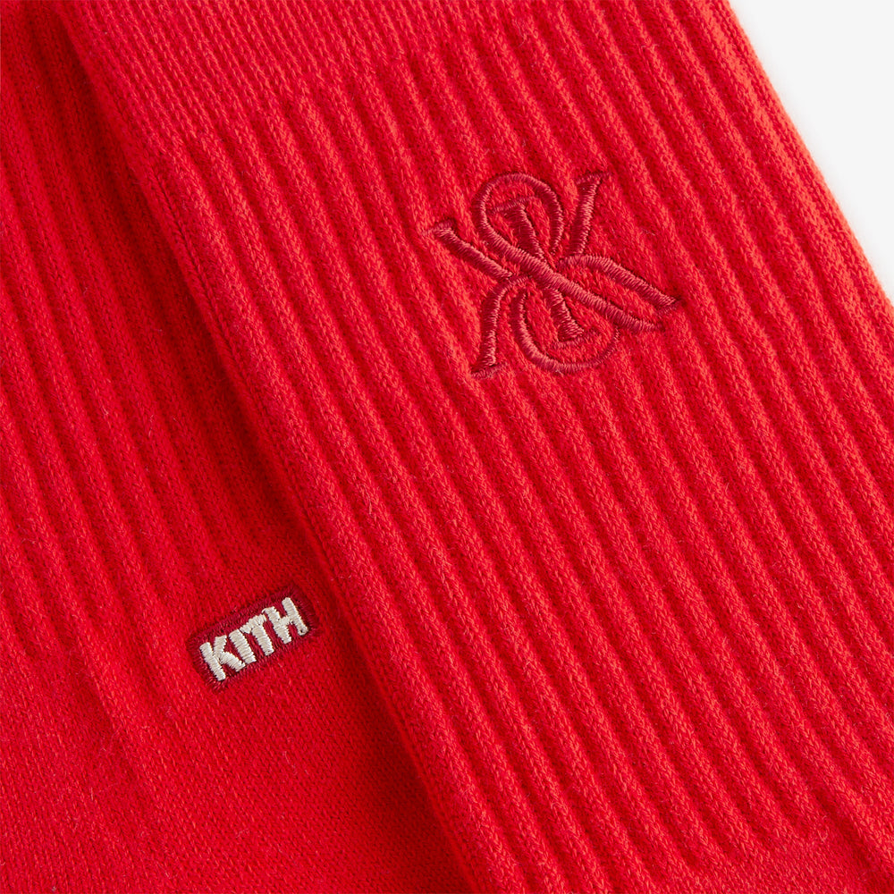 Kith Women Crest Crew Sock - Cinnabar | Kith Cinnabar