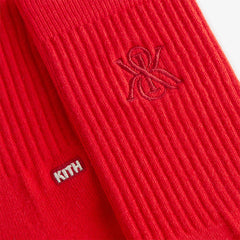 Kith Women Crest Crew Sock - Cinnabar | Kith Cinnabar