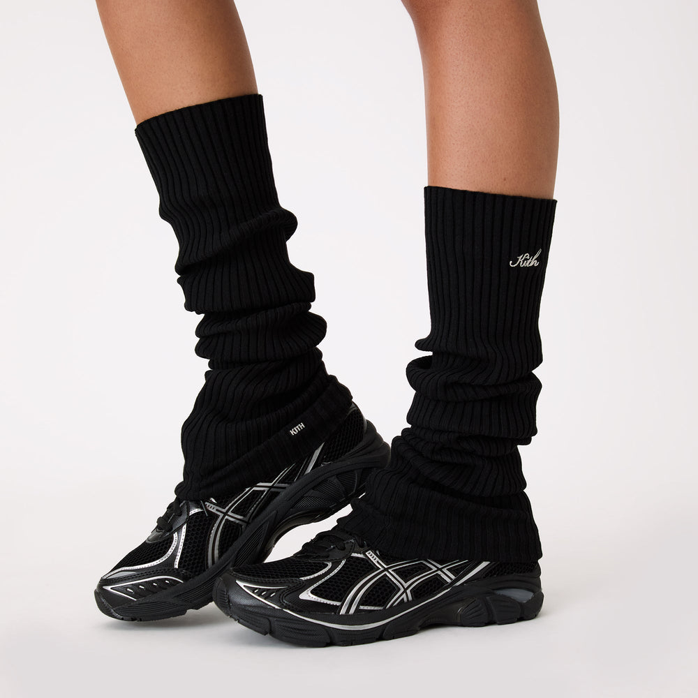 Kith Women Script Logo Leg Warmer - Black | Kith Black