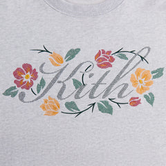 Kith Floral Script Nelson Crewneck - Light Heather Grey | Kith Light Heather Grey