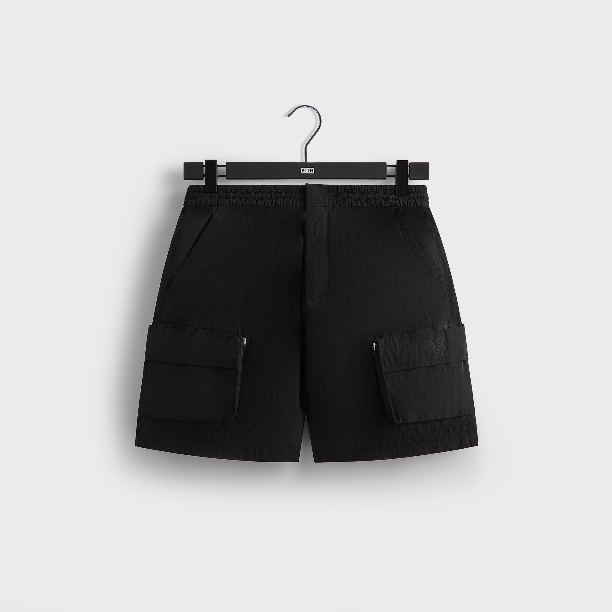 Kith Wrinkle Nylon Evan Cargo Short - Black | Kith Black