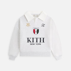 Kith Kids Collared Logo Nelson Sweatshirt - Light Heather Grey | Kith Light Heather Grey