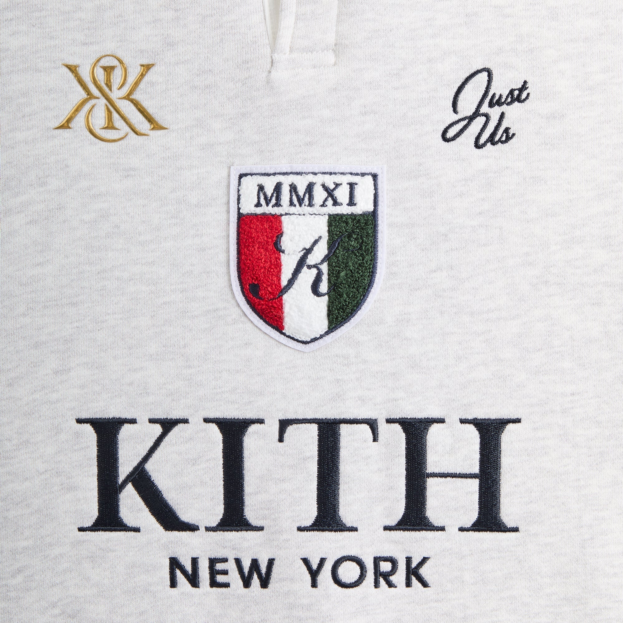Kith Kids Collared Logo Nelson Sweatshirt - Light Heather Grey | Kith Light Heather Grey