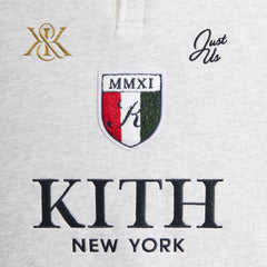 Kith Kids Collared Logo Nelson Sweatshirt - Light Heather Grey | Kith Light Heather Grey