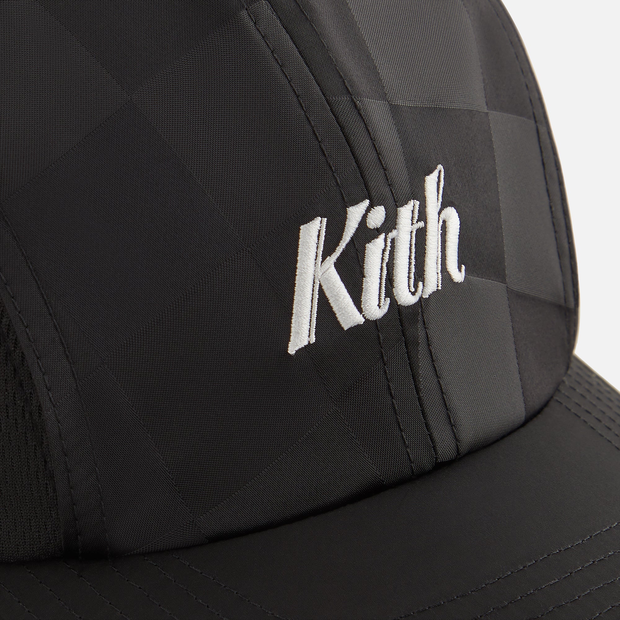 Kith Kids Checkered Satin Camper Cap - Black | Kith Black