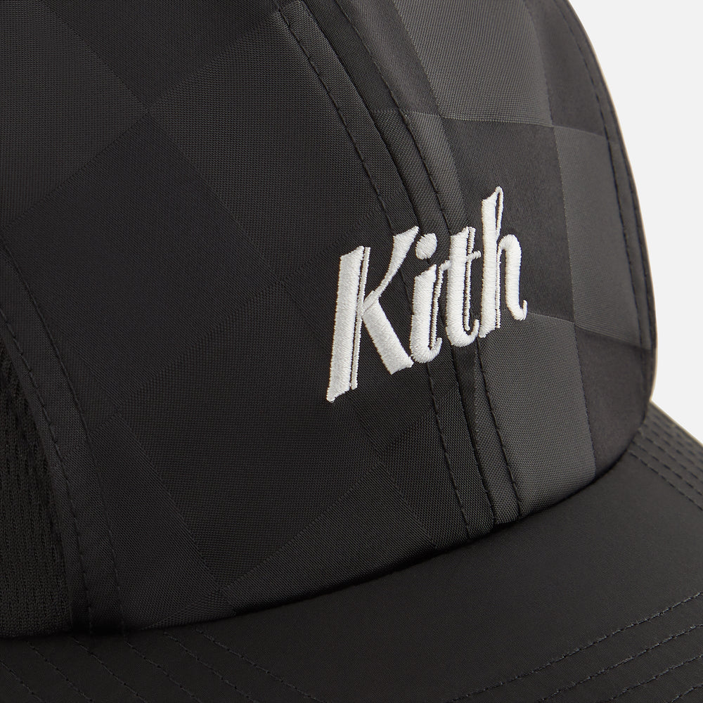 Kith Kids Checkered Satin Camper Cap - Black | Kith Black