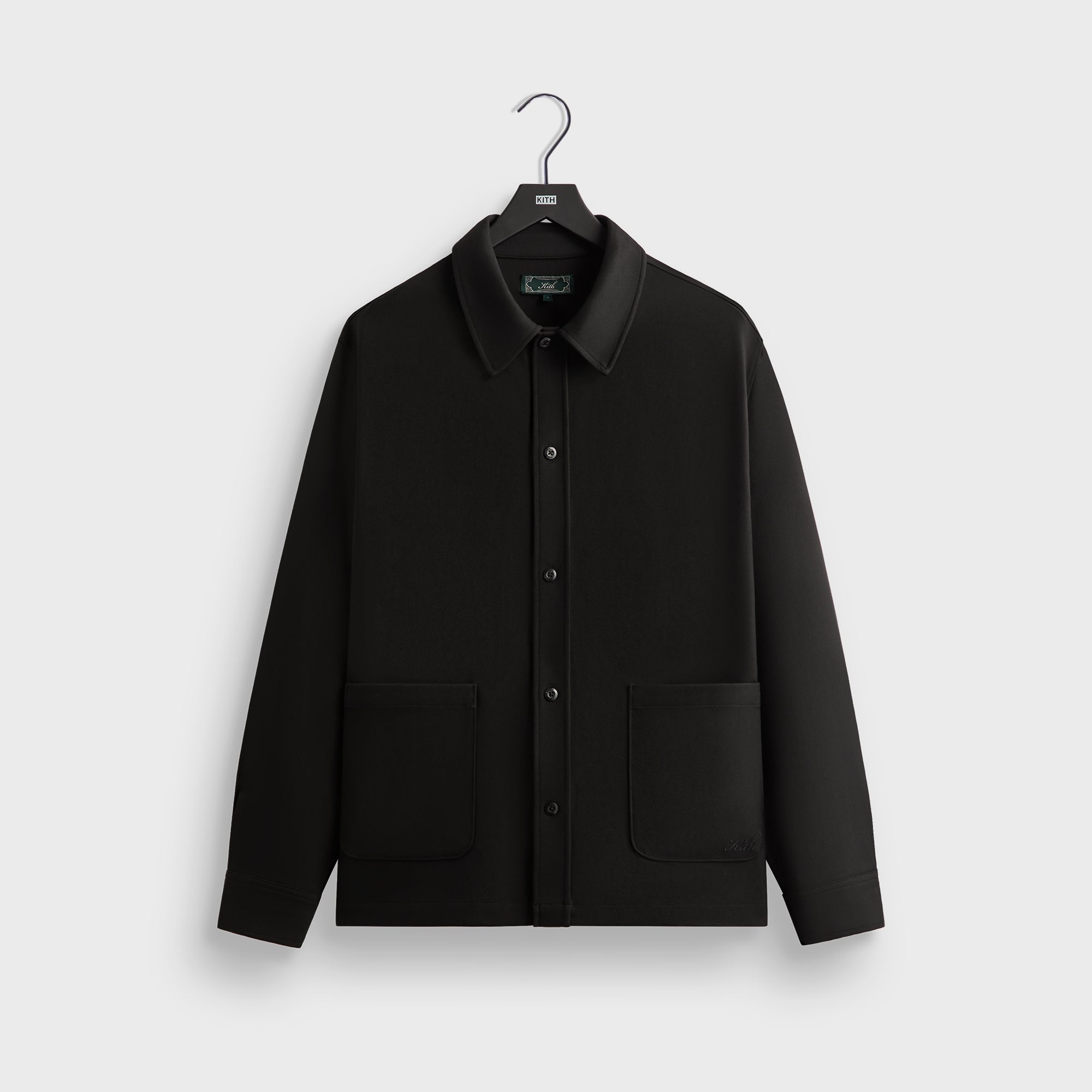 Kith Double Weave Boxy Collared Overshirt - Black | Kith Black