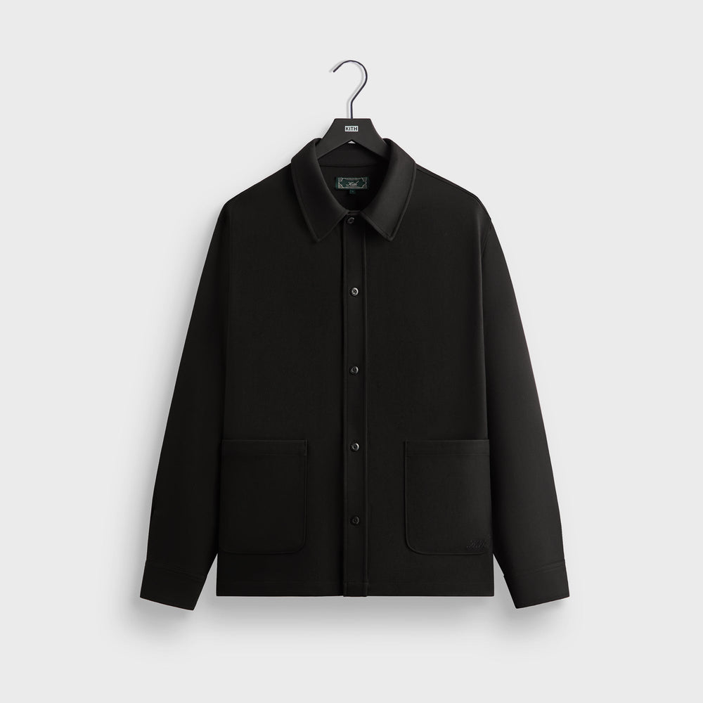 Kith Double Weave Boxy Collared Overshirt - Black | Kith Black