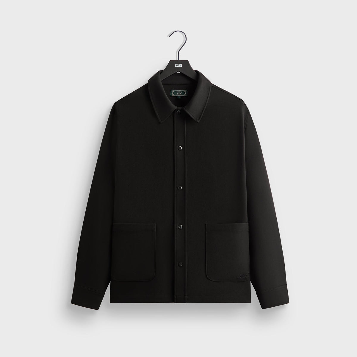 Kith Double Weave Boxy Collared Overshirt - Black | Kith Black