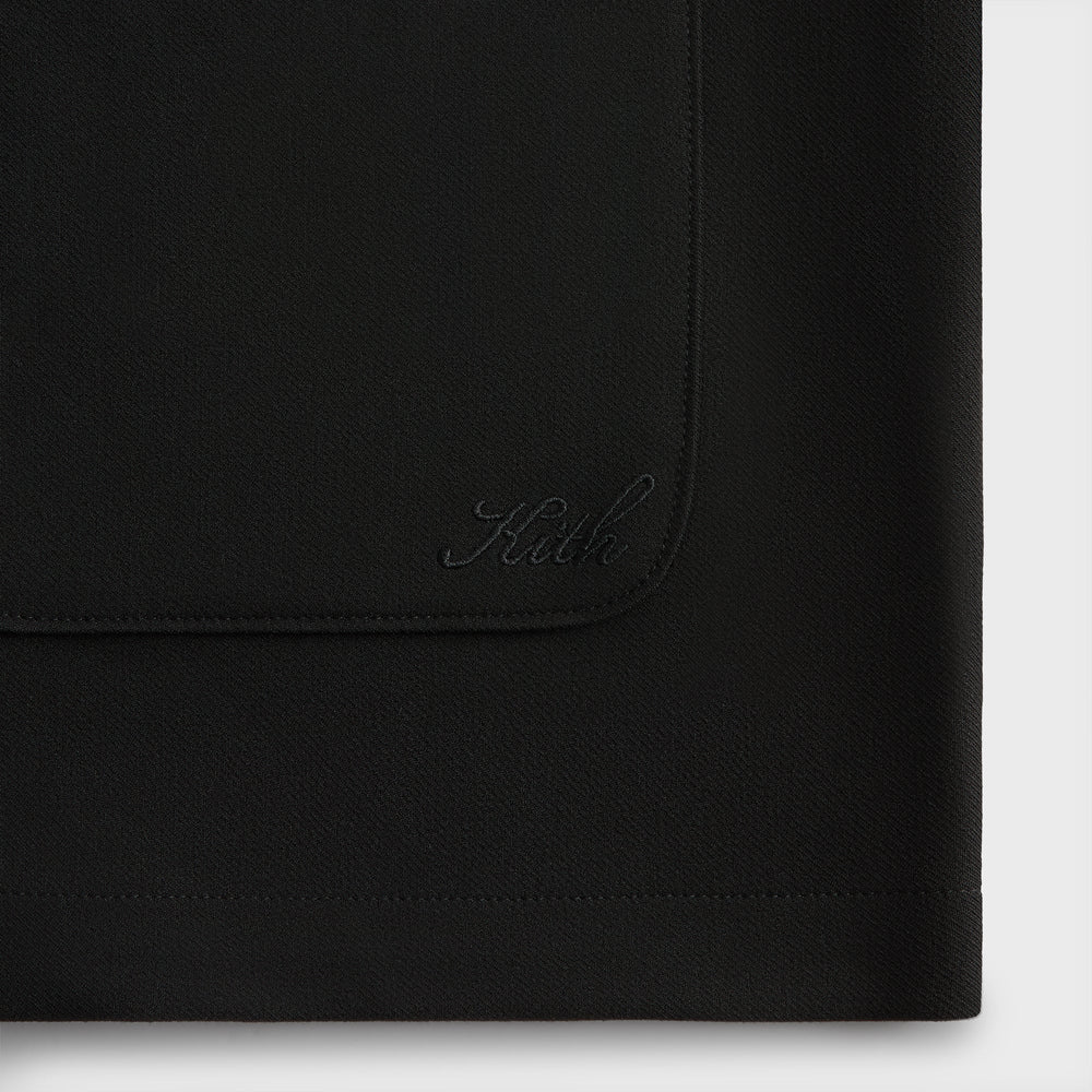 Kith Double Weave Boxy Collared Overshirt - Black | Kith Black