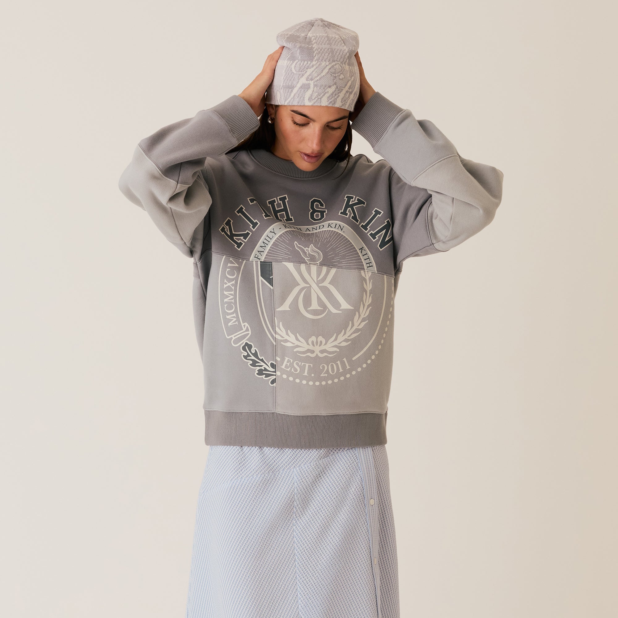 Kith Women Ashwin Patchwork Crewneck - Statue | Kith Statue