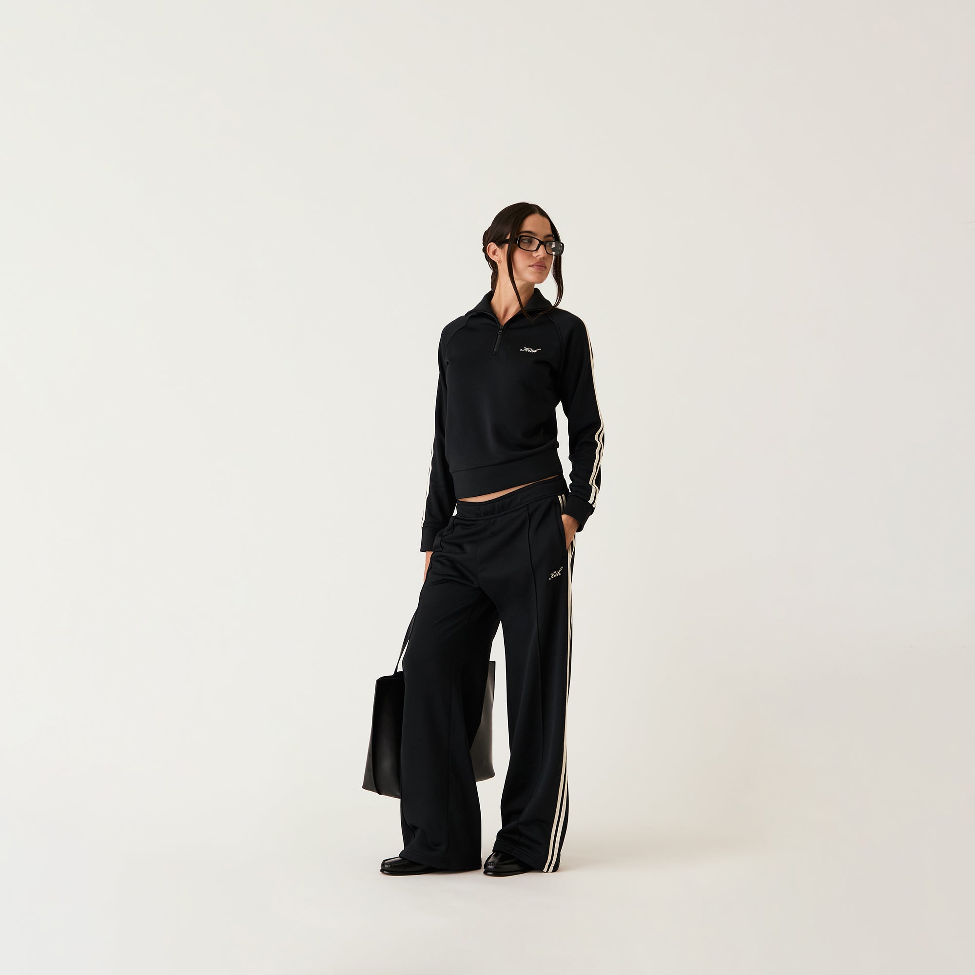 Kith Women Everly Tricot Track Quarter Zip - Black | Kith Black