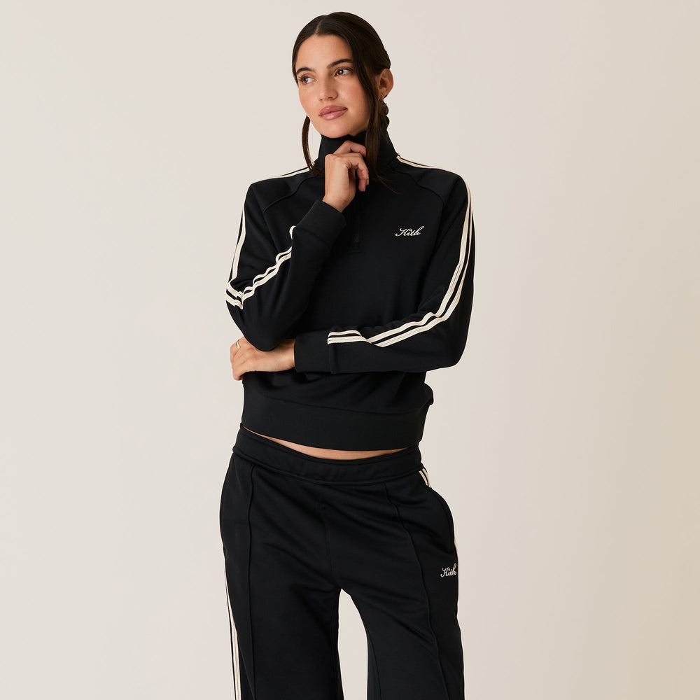 Kith Women Everly Tricot Track Quarter Zip - Black | Kith Black