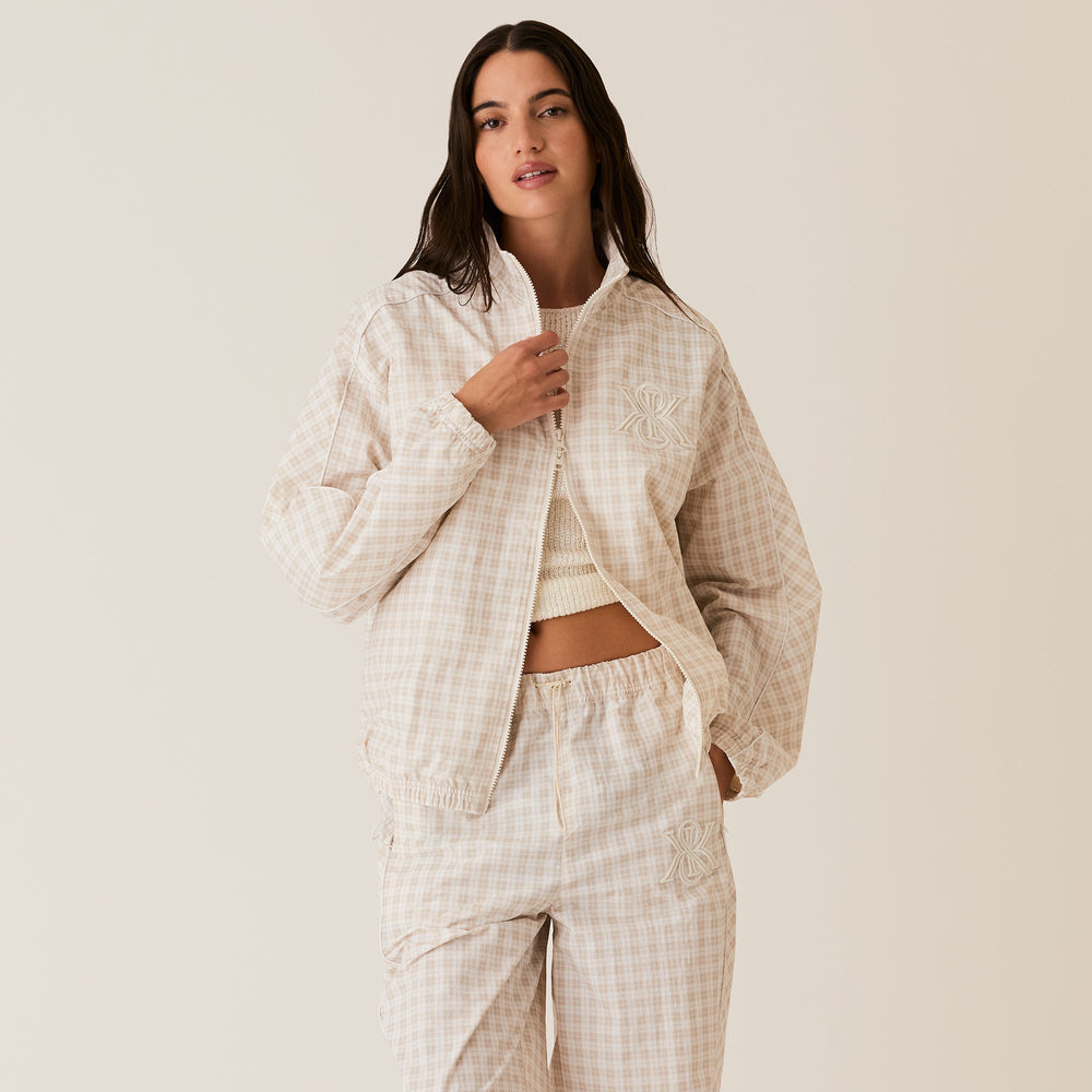 Kith Women Azariah Check Track Jacket- White | Kith
