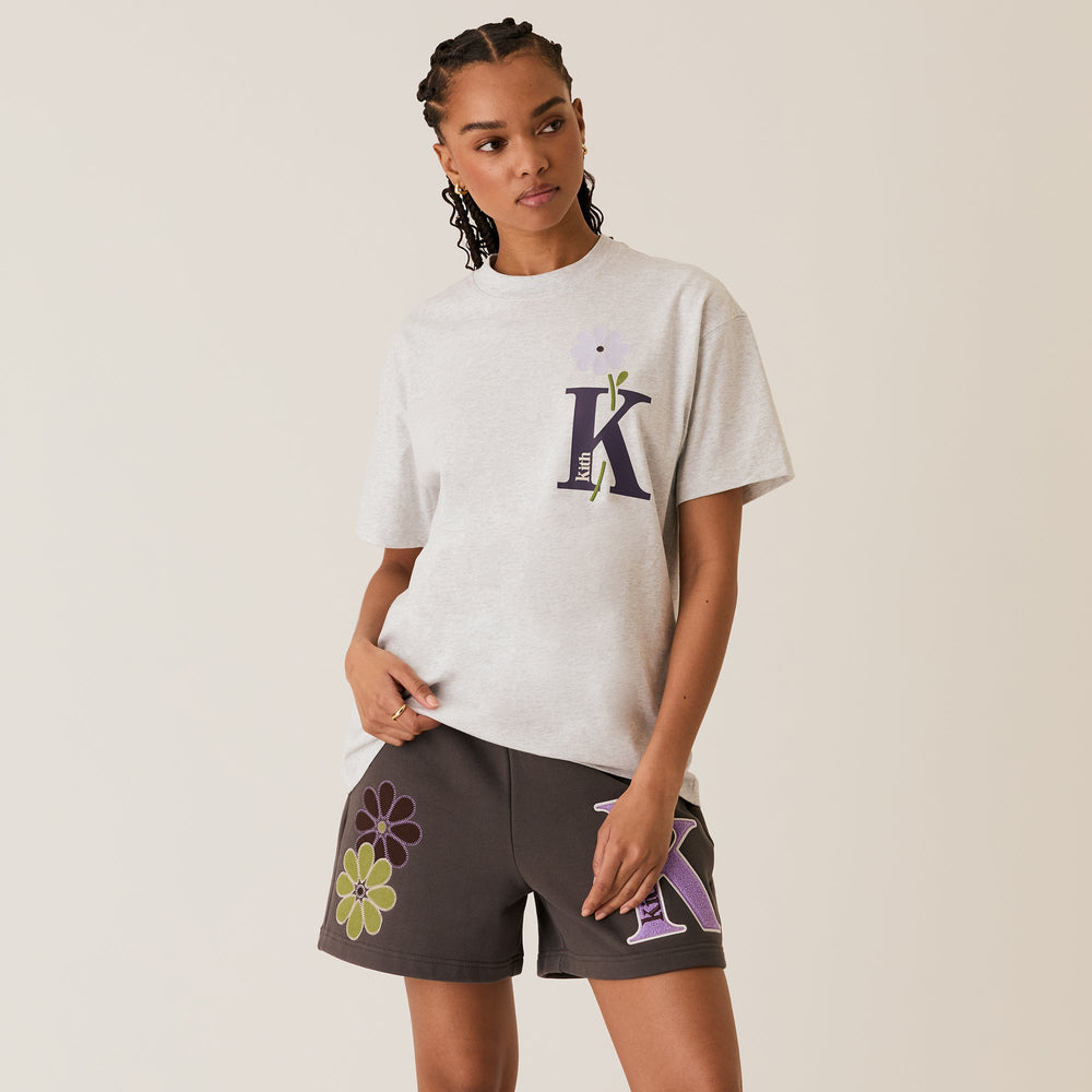 Kith Women Flocked Bouquet Vintage Tee - Light Heather Grey | Kith Light Heather Grey
