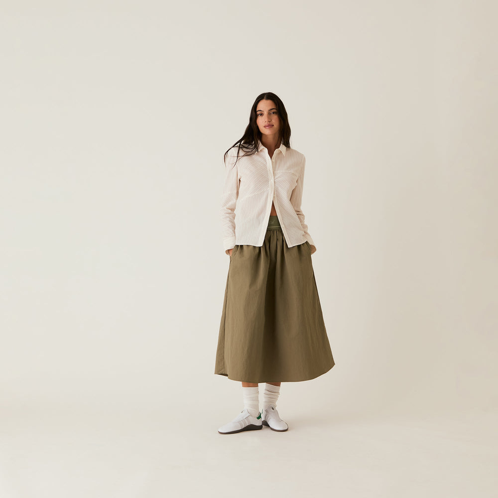 Kith Women Ella Patchwork Fitted Shirt - Oxide | Kith Oxide