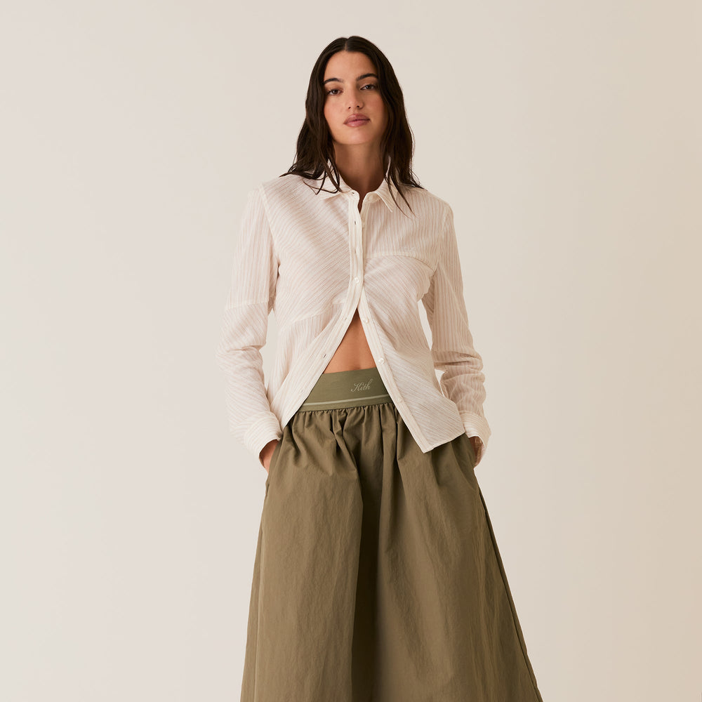 Kith Women Ella Patchwork Fitted Shirt - Oxide | Kith Oxide
