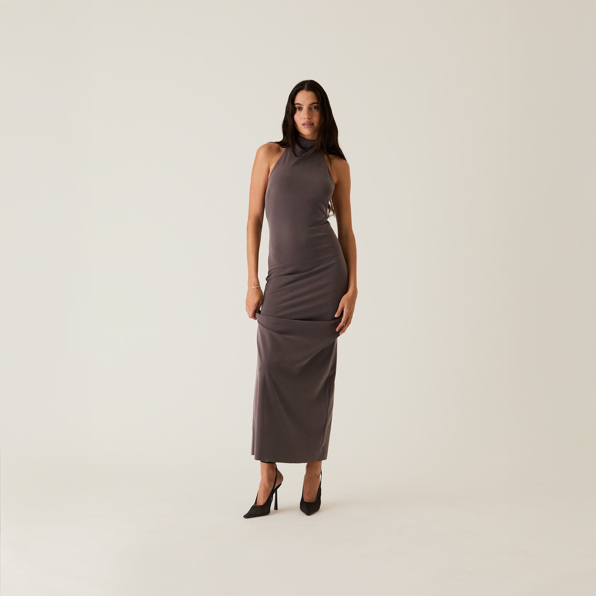Kith Women Harley Halter Maxi Dress - Hematite | Kith Hematite