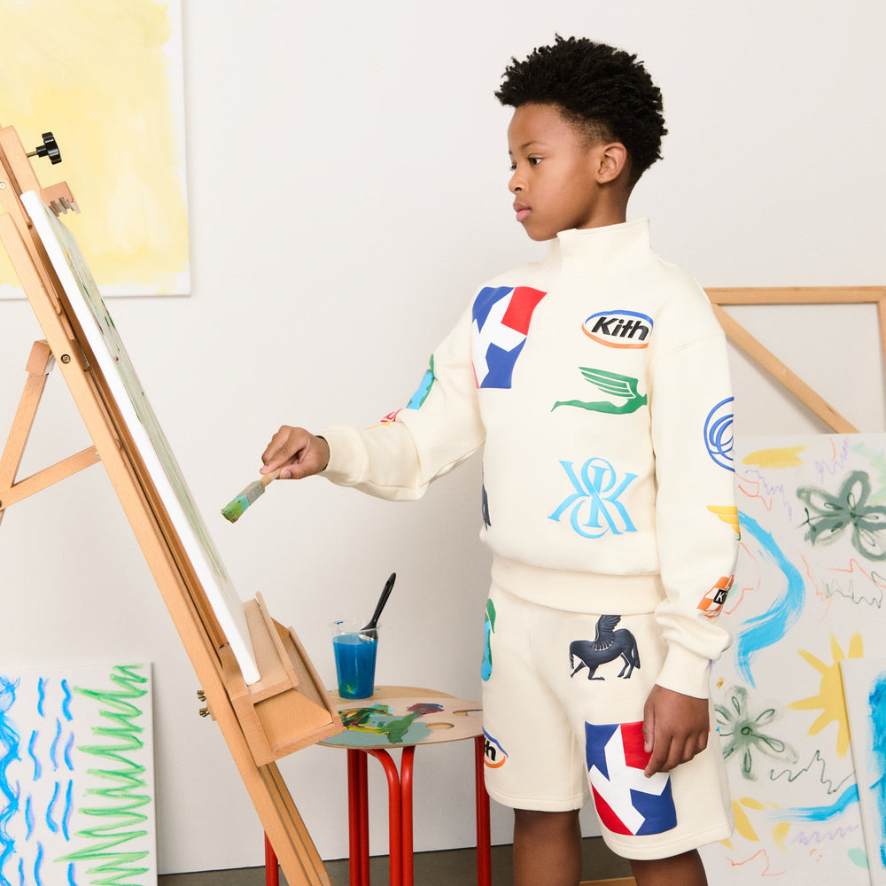Kith Kids Logo Hunter Pullover - Sandrift | Kith Sandrift
