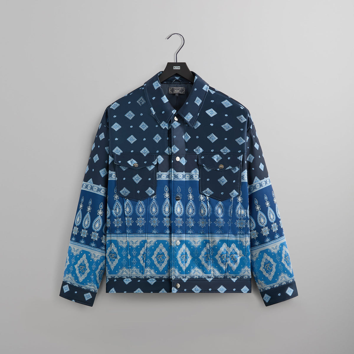 Kith Puffed Jase Satin Trucker Jacket - Nocturnal | Kith Nocturnal