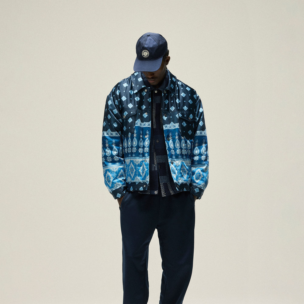 Kith Puffed Jase Satin Trucker Jacket - Nocturnal | Kith Nocturnal