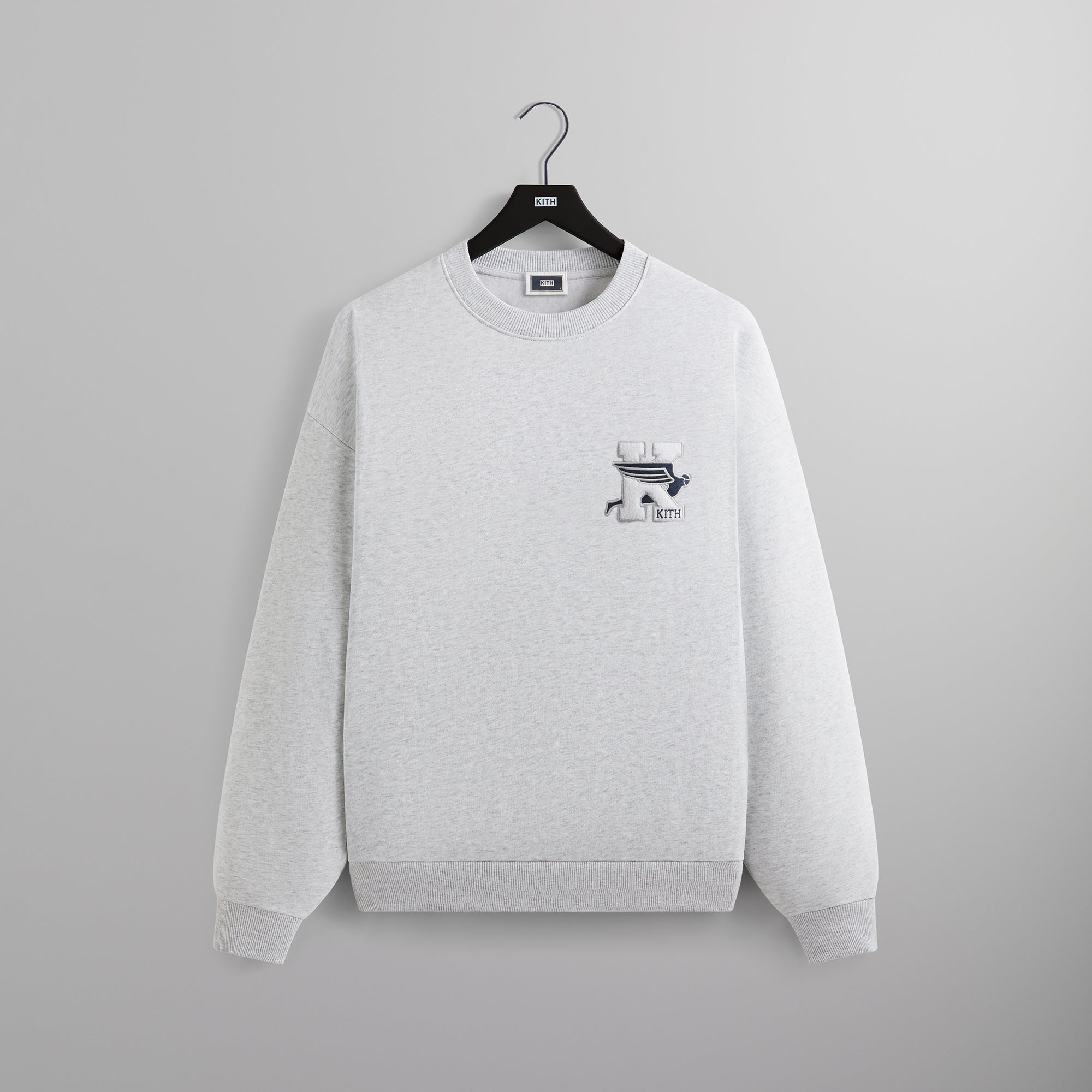 Kith Flight Logo Nelson Crewneck - Light Heather Grey | Kith Light Heather Grey