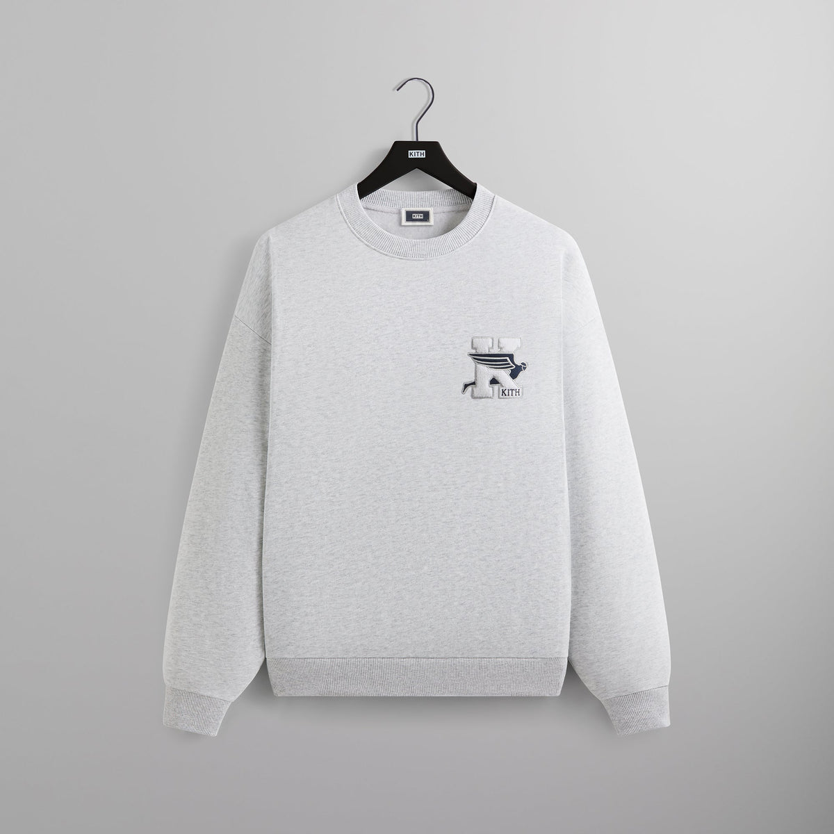 Kith Flight Logo Nelson Crewneck - Light Heather Grey | Kith Light Heather Grey