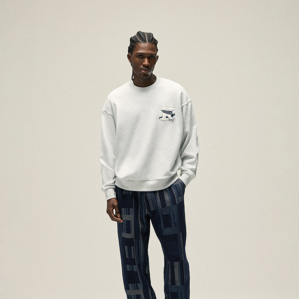 Kith Flight Logo Nelson Crewneck - Light Heather Grey | Kith Light Heather Grey