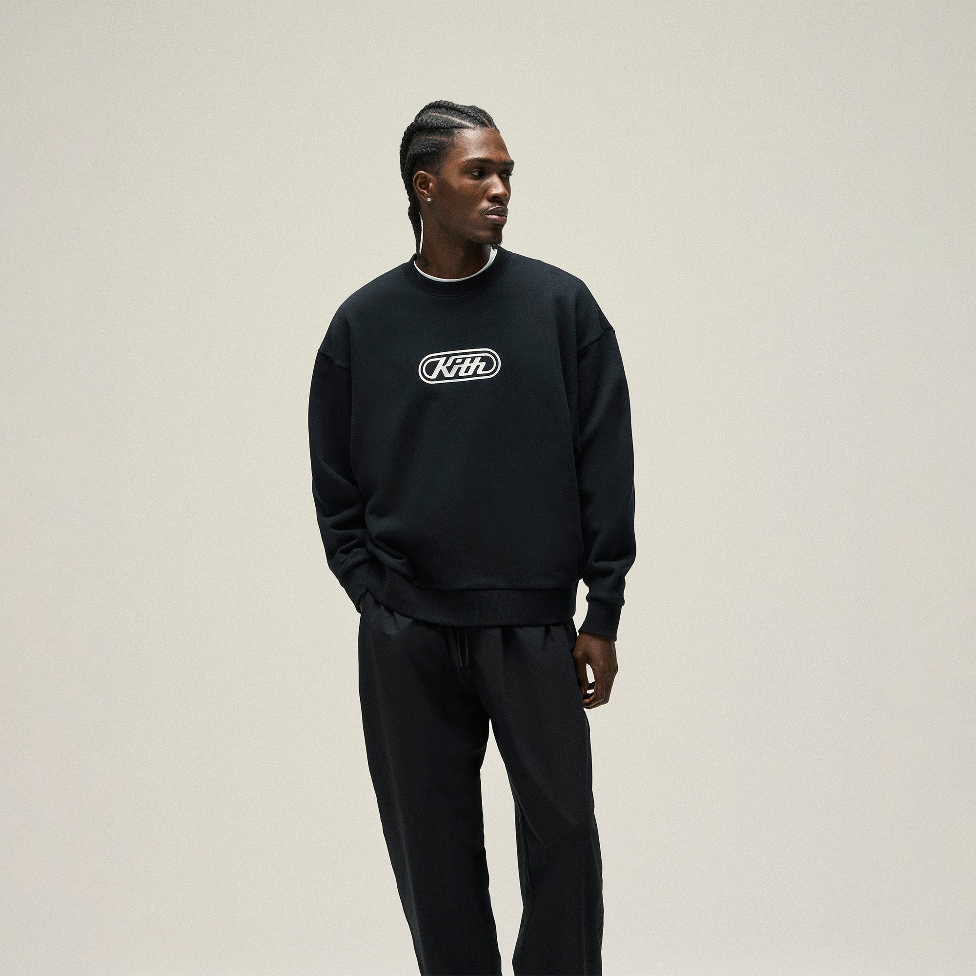 Kith Vortex Logo Nelson Crewneck - Black | Kith Black