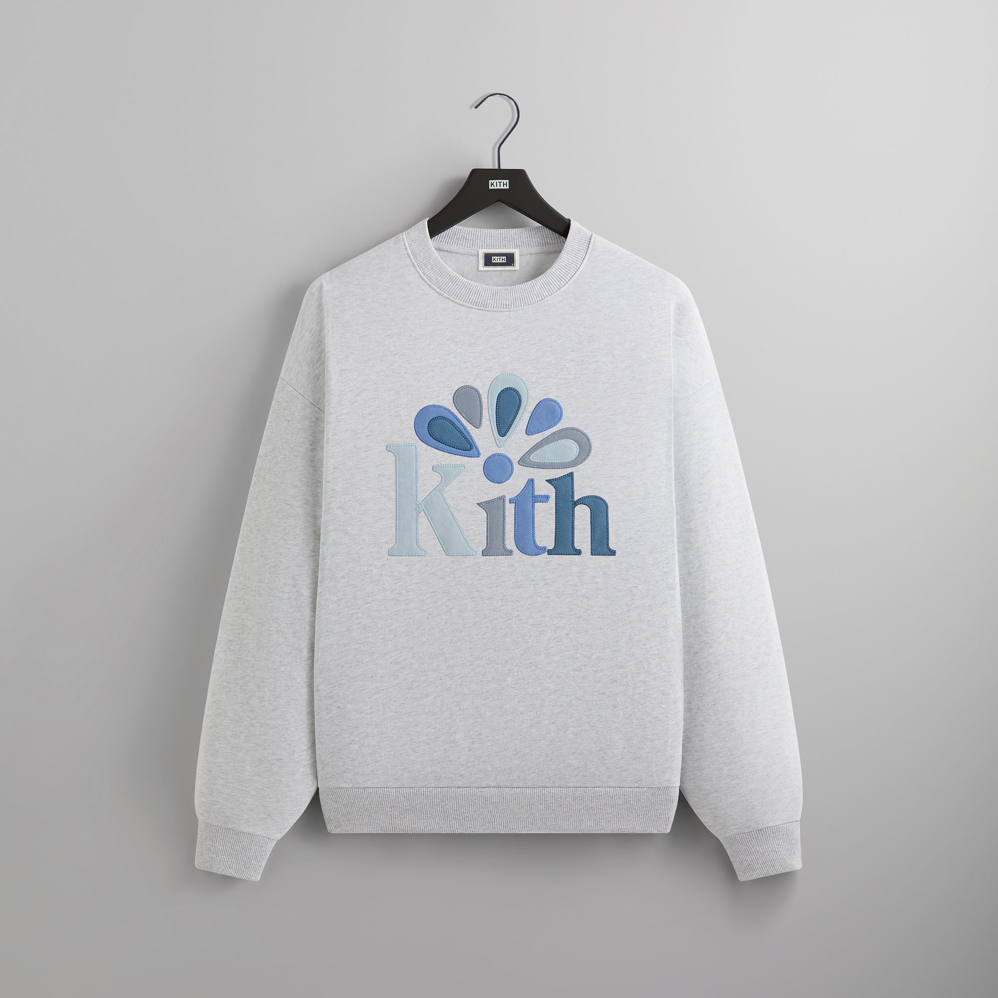 Kith Serif Applique Nelson Crewneck - Light Heather Grey | Kith Light Heather Grey